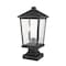 Z-Lite Beacon 2 Light Outdoor Pier Mounted Fixture, Black & Clear Beveled 568PHBS-SQPM-BK - alternate 4